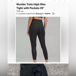 Wunder under high rise train tight 25 inseam with pockets